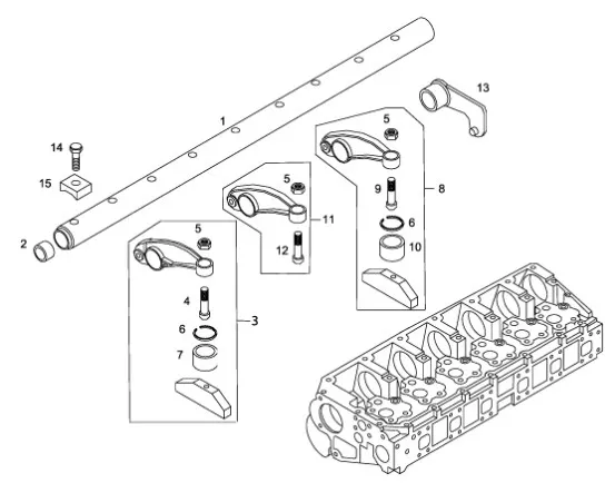 99475575 - Ось коромысел ГБЦ ДВС Cursor13 T9,T9.505/St., CR
